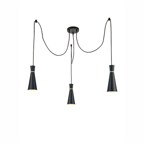 Franklite Happy 3 Light Cluster Pendant Satin Black Cheap