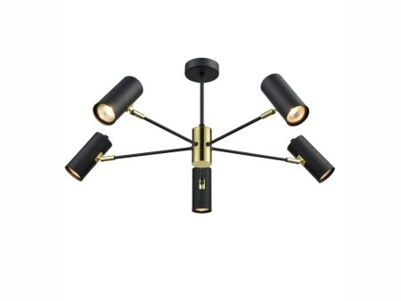 Franklite Aspect 5 Arm Ceiling Spotlight Black Cheap