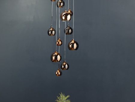 Dar Aurelia Cluster Pendant Black Chrome, Copper & Bronze Glass Online now