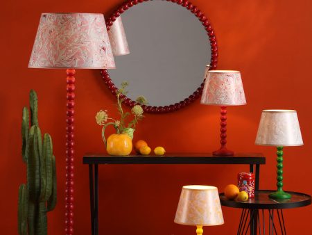 Dar Spool Floor Lamp Gloss Red Base Hot on Sale