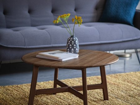 Amos Madrid Round Coffee Table Walnut Sale