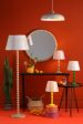 Dar Spool Table Lamp Gloss Taupe Base Online Hot Sale