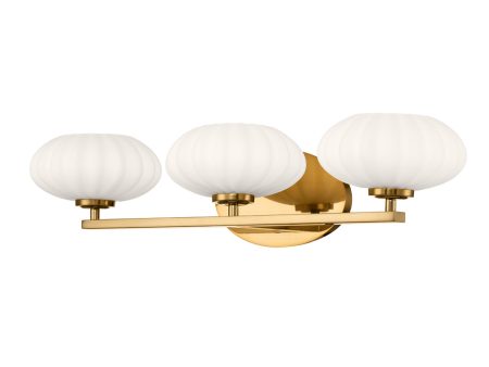 Quintiesse Pim 3 lt Bathroom Wall Light Fox Gold For Discount