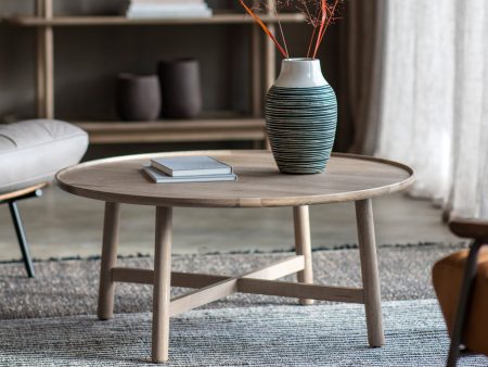 Amos Kingham Round Coffee Table Grey Online now