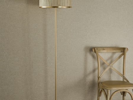 Dar Fenella Floor Lamp Gold Leaf and Seagrass For Sale