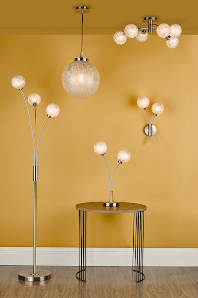 Dar Avari Table Lamp Satin Nickel & Frosted Glass Online now