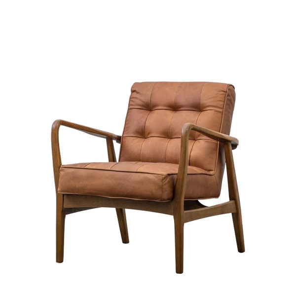 Amos Humber Armchair Vintage Brown Leather Hot on Sale