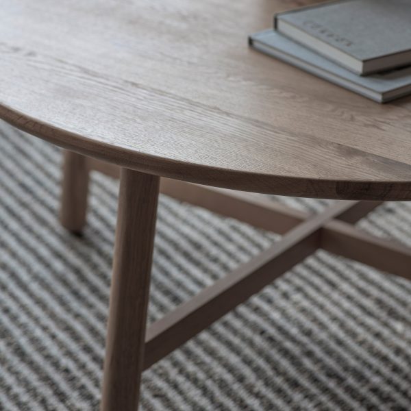 Amos Kingham Round Coffee Table Grey Online now