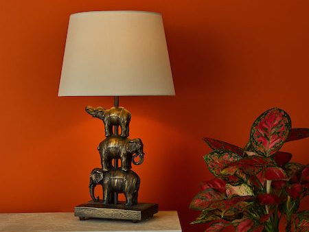 Dar Alina Elephant Table Lamp Antique Bronze with Shade on Sale