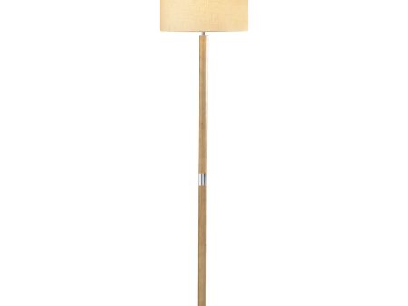 Dar Avenue Floor Lamp Light Wood Polished Chrome With Shade For Discount