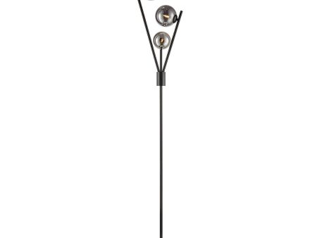 Franklite Prophecy Floor Lamp Black and Smoked Glass Discount