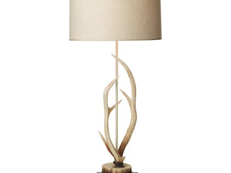 David Hunt Antler Bleached Table Lamp, Complete Shade Supply