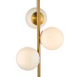 Dar Bombazine 3 Light Floor Lamp Natural Brass Opal Glass Sale