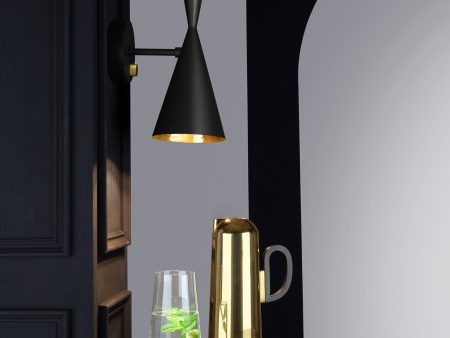 Tom Dixon Beat Wall Light Powder Coat Black with Brass Sale