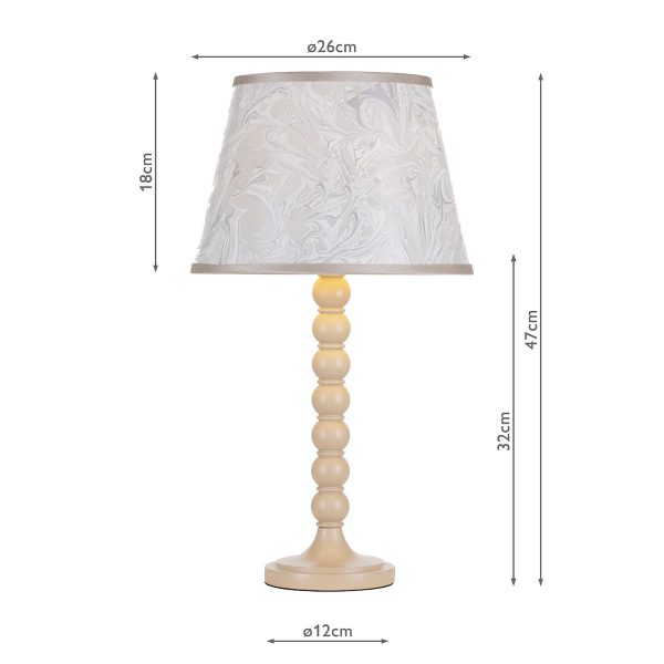 Dar Spool Table Lamp Gloss Taupe Base Online Hot Sale