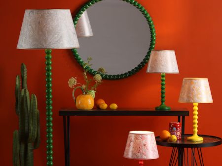 Dar Spool Floor Lamp Gloss Green Base For Sale