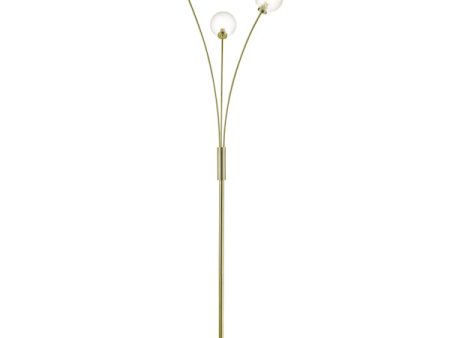 Dar Avari Floor Lamp Satin Brass with Frosted Glass Sale