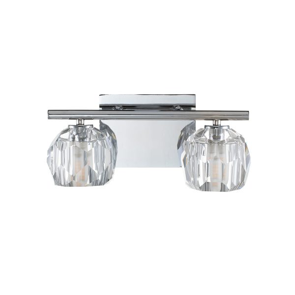 Quintiesse Regalia 2 lt Bathroom Wall Light Crystal and Polished Chrome IP44 For Cheap