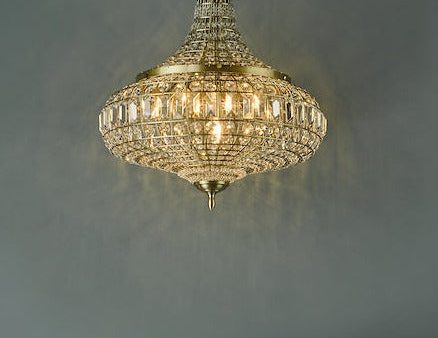 Dar Asmara 6 Light Pendant Antique Brass Crystal Discount