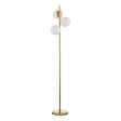 Dar Bombazine 3 Light Floor Lamp Natural Brass Opal Glass Sale