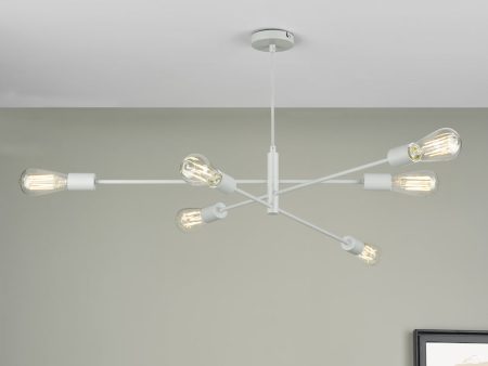 Dar Alana Pendant Chandelier 6 Light Matt Grey Online Hot Sale