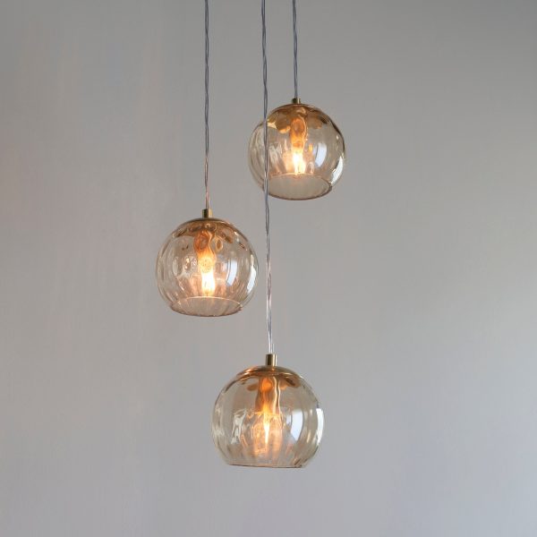 Endon Dimple 3lt Cluster Pendant Satin Brass Online