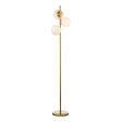 Dar Bombazine 3 Light Floor Lamp Natural Brass Opal Glass Sale