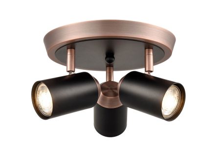 Franklite Hollywood Round Ceiling Spotlight Black and Copper For Discount