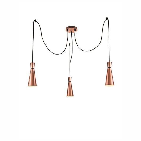 Franklite Happy 3 Light Cluster Pendant Satin Copper Cheap