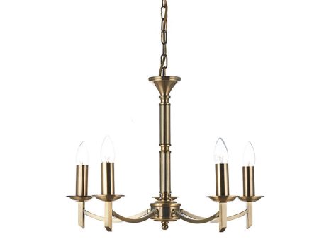 Dar Ambassador 5 Light Chandelier Antique Brass Online Hot Sale