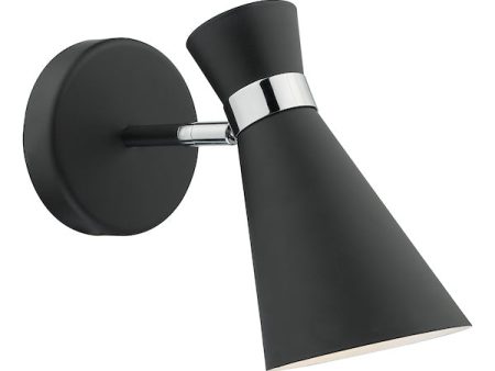 Dar Ashworth Wall Light Black & Polished Chrome Sale