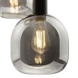 Dar Aiden 3lt Cluster Pendant Black with Smoked Glass Online Sale