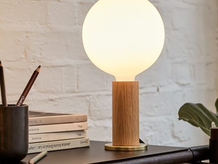 Tala Knuckle Oak Table Lamp with Sphere IV Sale