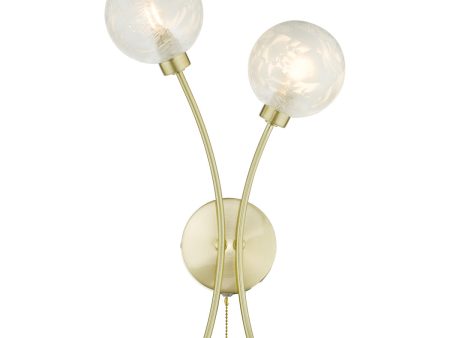 Dar Avari Wall Light Satin Brass Glass Online now