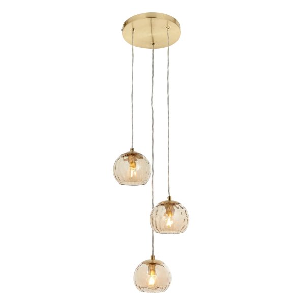 Endon Dimple 3lt Cluster Pendant Satin Brass Online