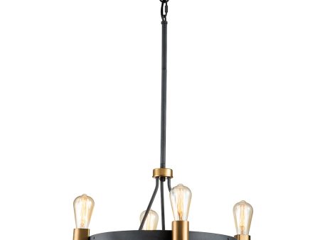 Quintiesse Silas 4 lt Semi-flush Pendant, Aged Zinc Online now