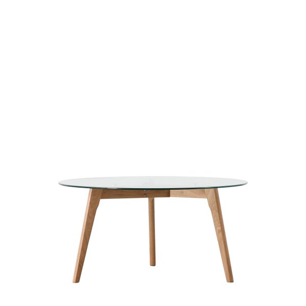 Amos Blair Round Coffee Table Oak For Cheap