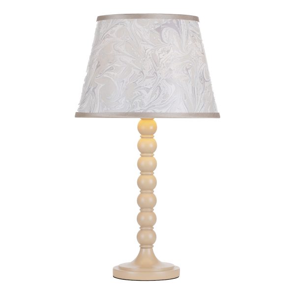 Dar Spool Table Lamp Gloss Taupe Base Online Hot Sale