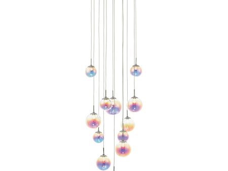 Dar Cesario 12 Light Cluster Pendant Multi Coloured Online Sale