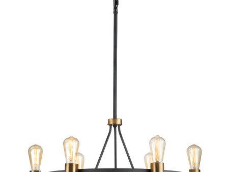 Quintiesse Silas 6 lt Semi-flush Pendant, Aged Zinc on Sale