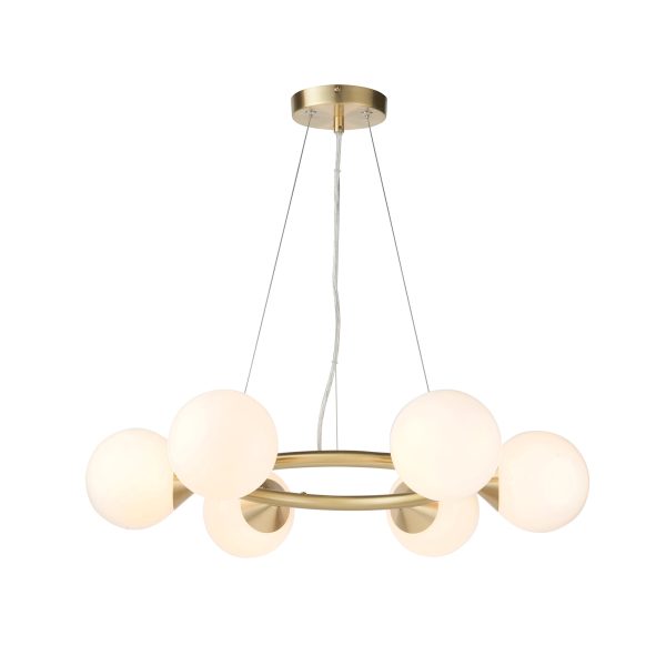 Amos Crib 6 Light Circular Chandelier Brushed Brass Hot on Sale