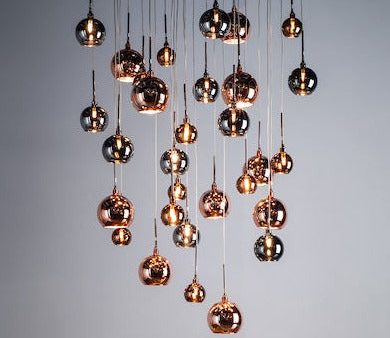 Dar Aurelia 30 Light Cluster Pendant In Copper & Bronze 3M Drop For Cheap