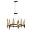 Quintiesse Willow 6 lt Chandelier, Carbon Black with Deluxe Gold Finish Online Sale