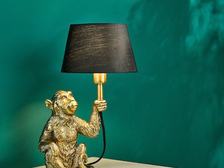 Dar Zira Monkey Table Lamp Gold With Shade Fashion