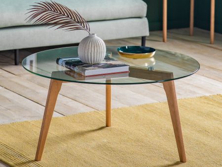 Amos Blair Round Coffee Table Oak For Cheap