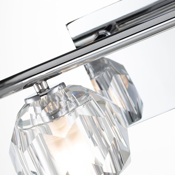 Quintiesse Regalia 2 lt Bathroom Wall Light Crystal and Polished Chrome IP44 For Cheap