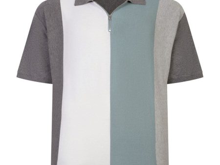 Block Panel Knitted Polo Shirt Discount