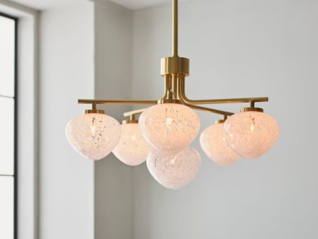 Amos Confetti Chandelier Pendant Satin Brass For Sale