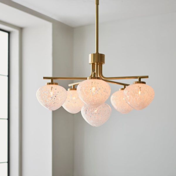 Amos Confetti Chandelier Pendant Satin Brass For Sale