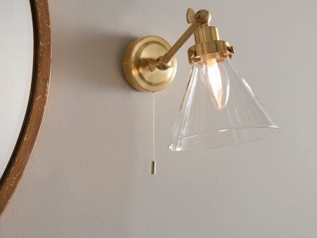 Endon Faraday Bathroom Wall Light Satin Brass Online Hot Sale